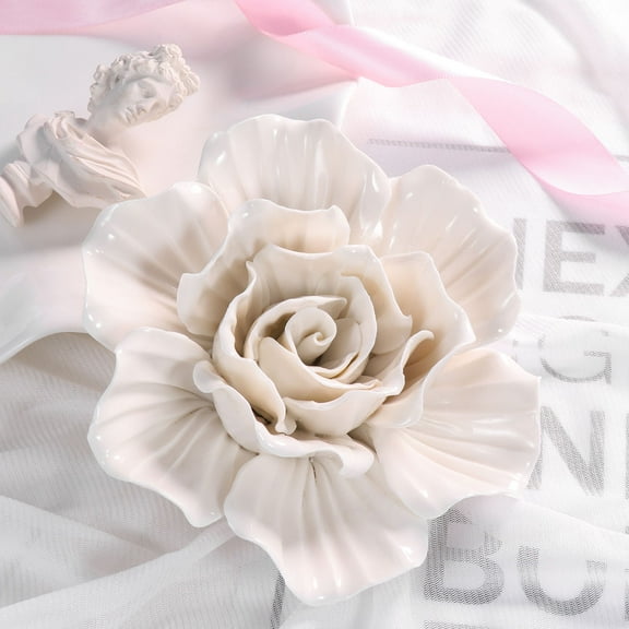 GOOHOCHY Flower Wall Hanging Ceramic White 1Pack Wall Decorations present