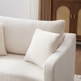 thumbnail image 7 of 43.9" Wide Modern Upholstered Farmhouse Performance Accent Chair with Black Metal Legs, Chenille Reading Armchair Single Sofa with Two Bolster Pillows for Living Room offices and Lounge, Beige, 7 of 7