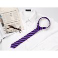 thumbnail image 5 of Corbata Delgada Allegra K Moda Clásica Autoadhesiva Rayas Púrpura Talla Única, 5 of 5