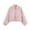 Pink, variant on Cropped Bomber Jacket for Women Casual Zipper Up Polka Dot Print Jackets with Pockets Long Sleeve Utility Coats,White,XS