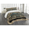 thumbnail image 3 of Ambesonne Cars Quilted Bedspread Set 3 Pcs, Traditional Old Race Car, Queen Size, Sand Brown Black Blue, 3 of 5