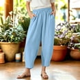 thumbnail image 4 of LvhaoGJOB Kids' Wide-Leg Pants - Soft, Elastic Waist & Pockets - Blue 7-8 Years, 4 of 5