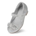thumbnail image 4 of Bocca Little Girls' Shoes Slip-Resistant Mary Janes, 1IN Low Heel, Kitten Heel, Closed Toe Silver, 13 Little Kid, 4 of 6
