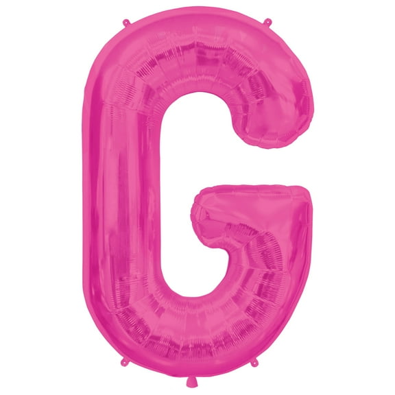 Northstar Alphabet Letter G Shape Solid Jumbo Helium 34" Foil Balloon, Magenta