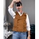thumbnail image 3 of Chaleco Ceehuteey de gamuza con doble botonadura para padrinos de boda y hombre, 3 of 7