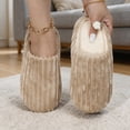 thumbnail image 4 of Iyufng Womens Winter Ribbed Closed Toe Slippers Soft Fleece Lined Warm Slip on Indoor House Shoes, 4 of 6