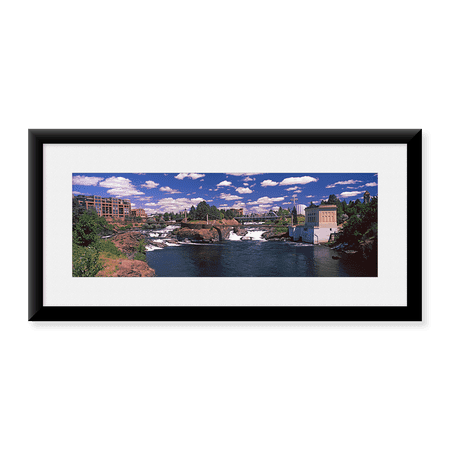 Framed Art Print, Howard Street Bridge over Spokane Falls by Panoramic Images, 25-7/8" x 9-7/8"