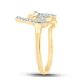 thumbnail image 2 of 10K Yellow Gold Womens Round Diamond Love Fashion Ring 1/5 Cttw, Womens Size: 5-10, 2 of 4