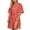 A-Watermelon Red59, variant on Contrast Trimmed Robe for Women Half Sleeve Shawl Collar Mini Nightrobe Soft Elegant Loungewear Robes