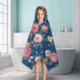 thumbnail image 6 of Pioneer Flower Floral Print Pattern Hooded Bath Towel，50"x30" for Ages 3 To 12 Kids, Quick Dry Lightweight Soft Microfiber Hood Beach Towel Cover Up for Kids, 6 of 7