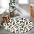 thumbnail image 3 of Small Round Rug 3Ft Washable Non-Slip, Farmhouse Parrots Circle Area Rugs for Living Room Bedroom, Spring Summer Botanical Leaf Watercolor Indoor Floor Mats Carpet Runner for Home Decor, 3 of 8