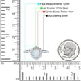 thumbnail image 4 of Halo Oval Art Deco Ring Lab Created White Opal 925 Sterling Silver Size 10, 4 of 6