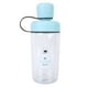 thumbnail image 1 of Botella de agua deportiva transparente de 400 ml con tapas dobles, bonito diseño de viaje, color azul, 1 of 8