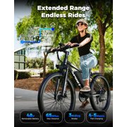 PostJoy Electric Bike, 1200W Peak Motor,26 Tire 55 Miles 25MPH Commuting Electric Mountain Bike,48V10A 480Wh Battery Electric Bicycle for Adults 7 Speed