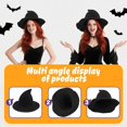 thumbnail image 5 of Women's Knitted Witch Hat, Wool Blend Pointed Spire Cap with Wide Brim, Fall Fashion Beanie for Everyday Wear, Halloween Cosplay & Masquerade (Black), 5 of 7