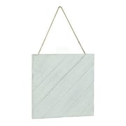 Wood Plank Plaque Diagonal Design White Wash 10" x 10" (1 Piece)