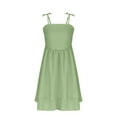 thumbnail image 4 of Nskgu Girl's Smocked Ruched A Line Swing Dress Layered Tie Shoulder Flowy Cami Dress for Teens, 4 of 6
