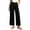 *Black, variant on Women's High Waisted Cotton Linen Pants , Wide Leg Work Business Trousers For Women , Ladies' Button Detail Pleated Pants with Pockets,Khaki,S-XL