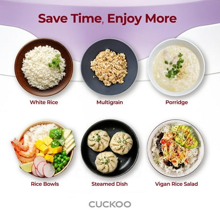 CUCKOO ELECTRONICS - Cuckoo CR-0671V Basic Electric Small Rice Cooker & Warmer, 6 cups - White/Purple