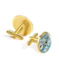 thumbnail image 3 of PhooArto Men's Classic Stainless Steel, White Daisy Flowers Butterfly Wooden Cufflinks Business Wedding Shirts, Golden, 3 of 7