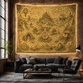 thumbnail image 6 of Vintage Fantasy Treasure Map on Aged Parchment, Adventurous Illustration for Gamers, Enchanted Cartography Wall Art Decor, Housewarming Gift, Tapestry Wall Hanging for Gaming Room and Living Room, 6 of 7