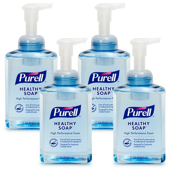 PURELL® High Performance HEALTHY SOAP® Foam, Fragrance Free, 17.4 Oz, Pack Of 4 Bottles