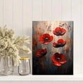 thumbnail image 2 of Red Boho Botanical Flower Ready to Hang Canvas Modern Living Room Home Wall Decor Print, 2 of 8