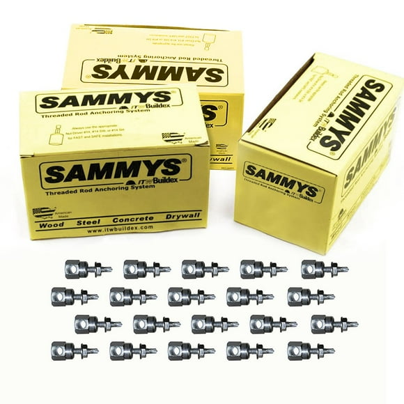 Everflow Sammys 8054957-75 SWDR 1-1/2 3/8 Pouce Ancrage de Tige Horizontal Conçu Structure, Acier, Plaqué Zinc, Résistance à la Corrosion, Longueur de Vis 12-24 x 1-1/2 Pouce (Lot de 75), 75 Pcs