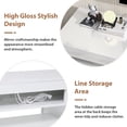 thumbnail image 4 of JOIVI LED TV Stand with Power Outlets, Modern High Gloss Entertainment Center for TVs Up to 75", TV Media Console with Storage, White, 4 of 10