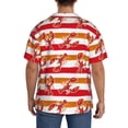thumbnail image 5 of Naloa Red Lobster Men's Loose Fit Cuban Collar Short-Sleeve Shirt with Button-down and Chest Pocket for Everyday Wear Outings - Large, 5 of 7