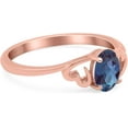 thumbnail image 2 of 14K Rose Gold Plated Oval Lab Alexandrite Solitaire Ring Vintage Style Wedding Engagement Promise Ring 925 Sterling Silver Gifts For Her, 2 of 4