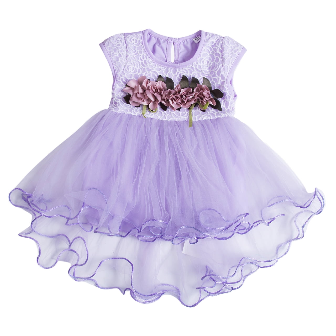 Flower Girl Party Bridesmaid Christening Dress Lilac Pink White 0 3 6 9 12 18 M 