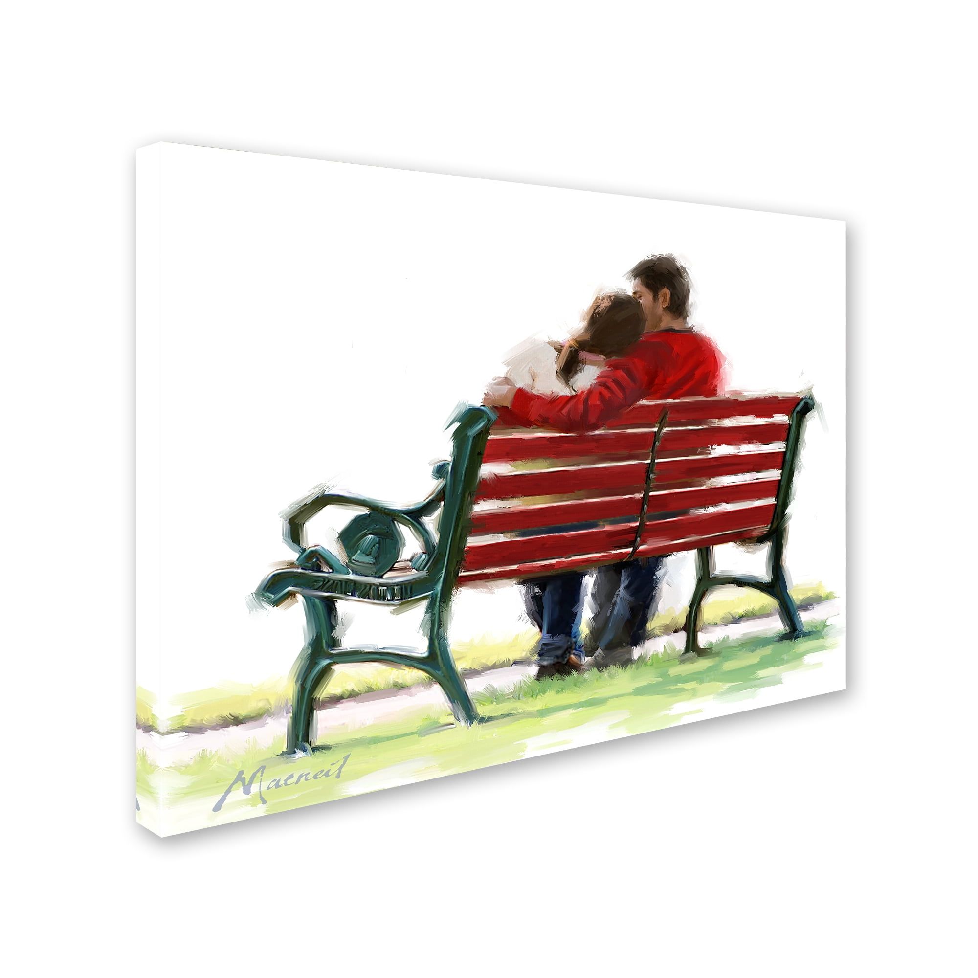 Trademark Fine Art 'Couple On Bench II' Canvas Art by The Macneil Studio