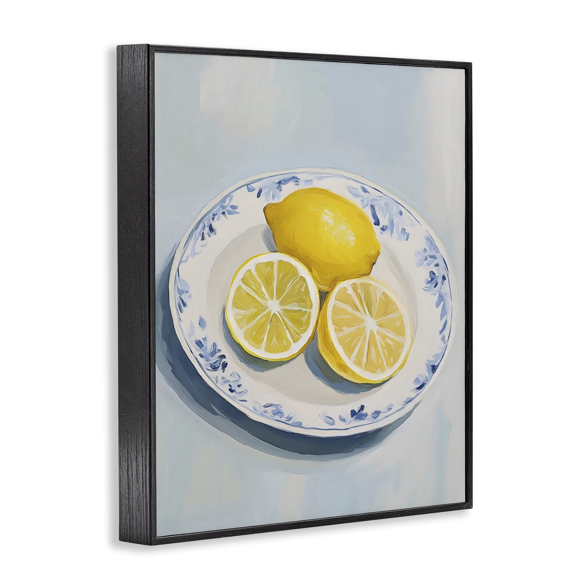 Stupell Industries Plate of Juicy Lemons Black Framed Giclee Art, design by The Prints Vibe