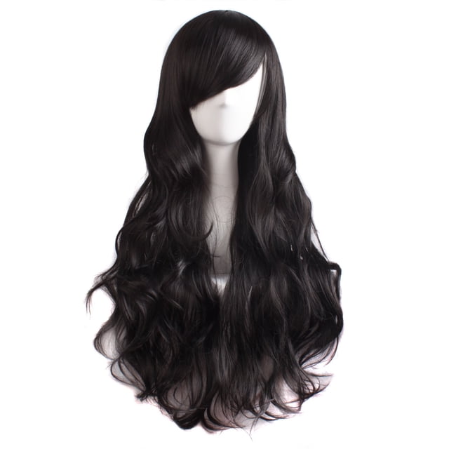 LinYooLi 28 Pouces/70 cm Perruque Synthétique Cheveux Longs Bouclés (Brun Blond Mélangé)
