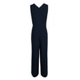 thumbnail image 2 of Donna Ricco Women’s Sleeveless Crepe Jumpsuit (2, Navy), 2 of 6