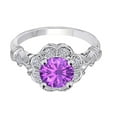 thumbnail image 3 of Mauli Jewels Women's 1 Carat Amethyst and Halo Diamond Engagement Ring in 10K White Gold, 3 of 4