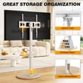 thumbnail image 6 of RTVR Mobile Floor TV Stand with Round Wooden Base for 32-65 inch Screens, Portable Swivel Tilt Adjustable TV Cart, Oak, 6 of 12