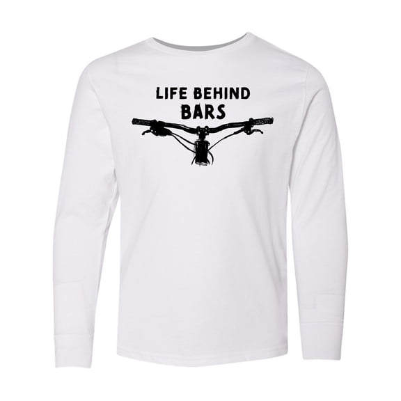 Inktastic Life Behind Bars Mountain Bike Long Sleeve Youth T-Shirt