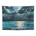 thumbnail image 5 of PRATYUS  Night Sky Tapestry Full Moon on Sea Tapestry Wall Hanging Fantasy White Cloud Tapestry Watercolor Tapestry Wall Art for Bedroom Living Room Dorm Wall Decor 60x50inch, 5 of 6
