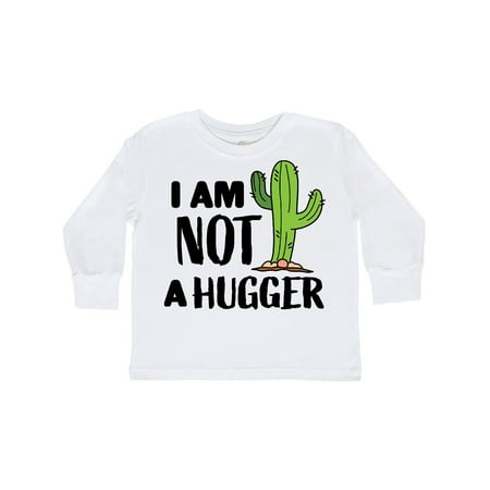 

Inktastic I am Not a Hugger with Cactus Gift Toddler Boy or Toddler Girl Long Sleeve T-Shirt