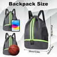 thumbnail image 2 of Bocaoying Sports Drawstring Backpack, Waterproof Gym Backpack, Swim Bag with Shoes Compartment, Pull String Sport Bag for Soccer and Basketball, 2 of 7