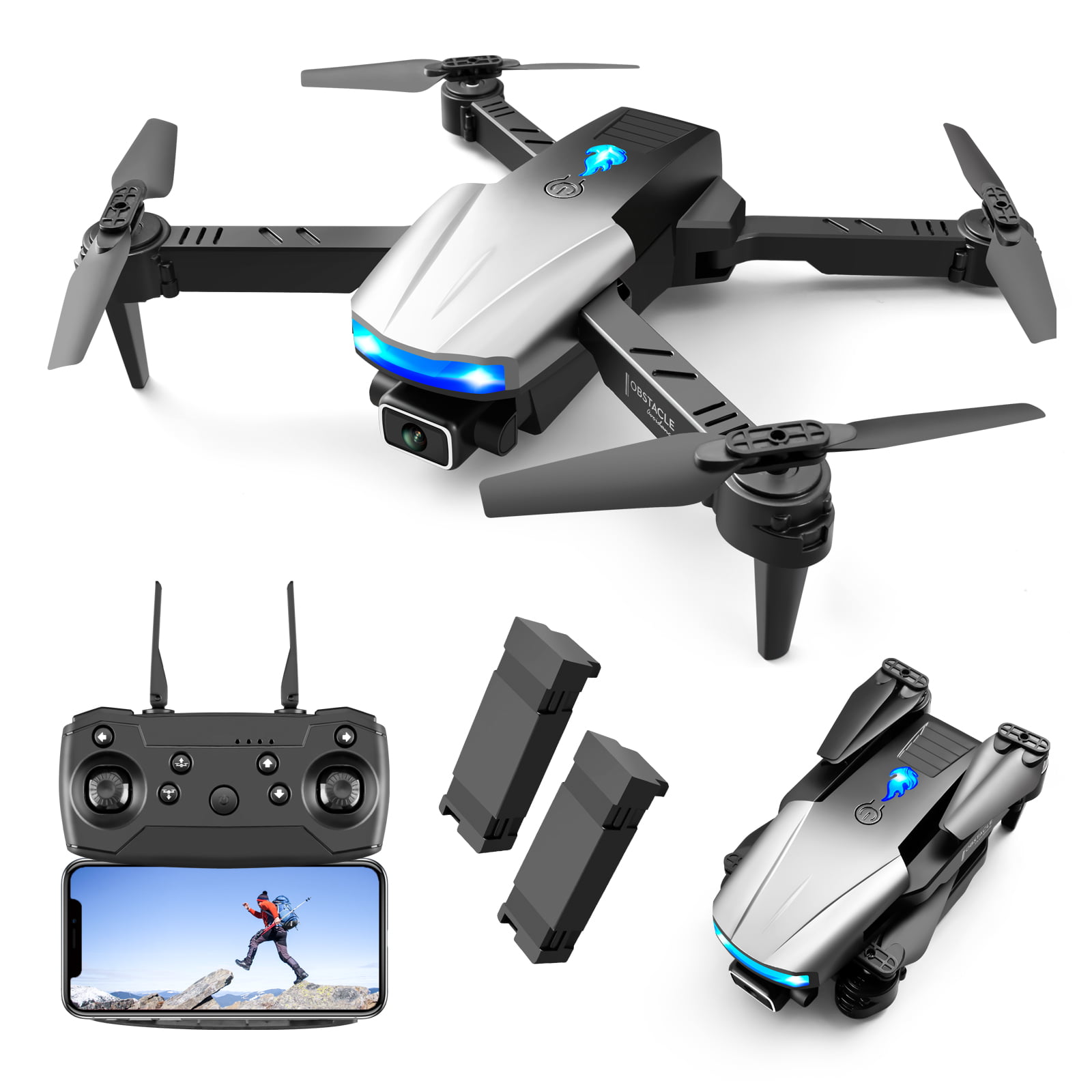 Mini Foldable WIFI RC 2-way Quadcopter GPS 3D Hover UAV FPV Drone Action Camera 