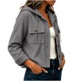 thumbnail image 4 of MOONDU Women's Corduroy Shacket Hooded Button Down Corduroy Jacket Long Sleeve with Pockets Loose Fit Casual Fall Winter Daily Wear, 4 of 7