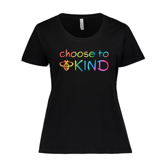 Inktastic Choose to Be Kind Colorful Bee Women's Plus Size T-Shirt