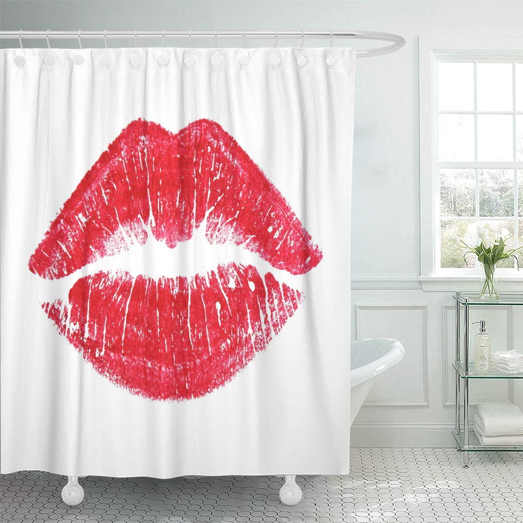 Yusdecor Pink Kiss Beautiful Red Lips White Lipstick Mark Valentine Day Bathroom Decor Bath Shower Curtain 60x72 Inch Walmart Canada