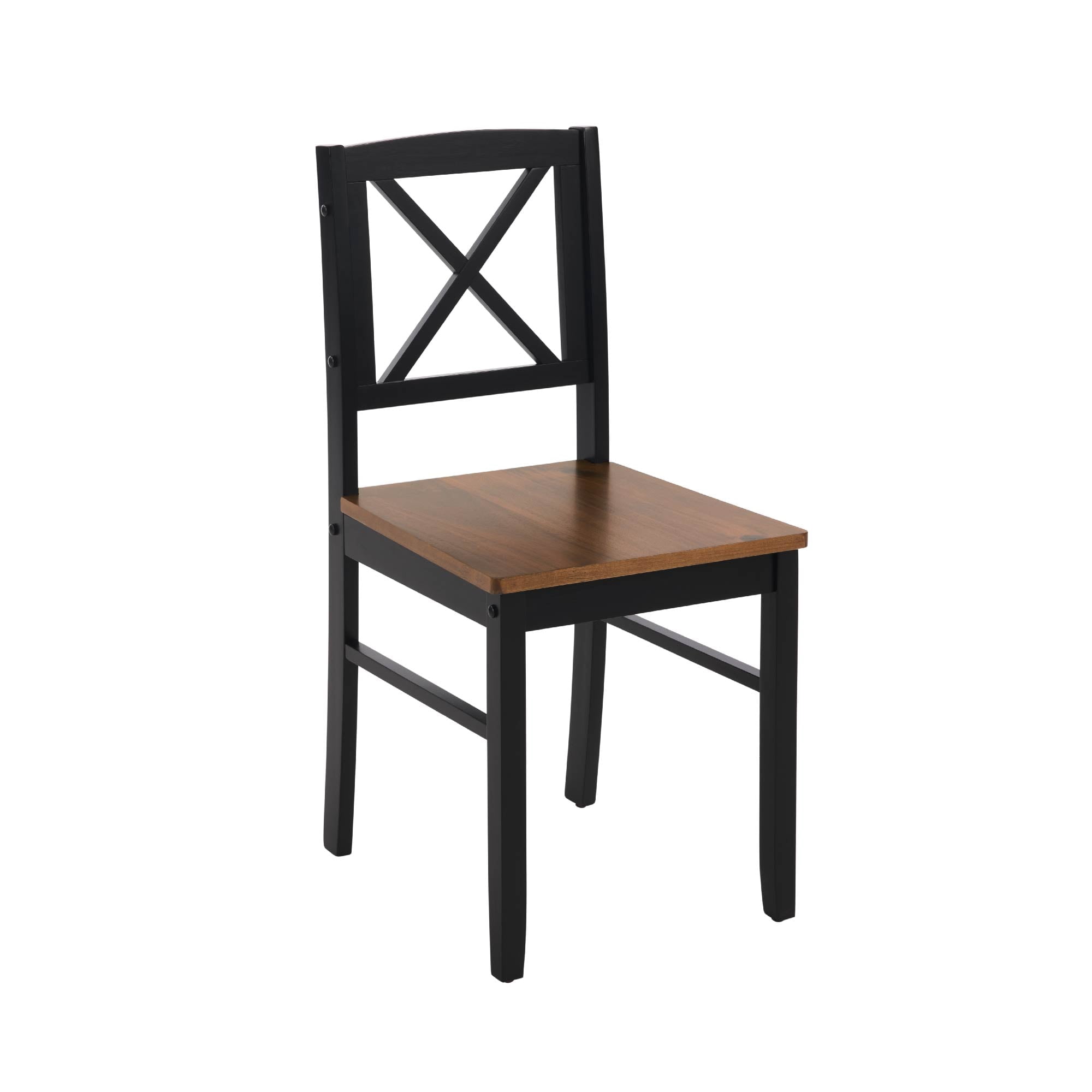 MAYEERTY Eco-Friendly Solid Wood Dining Set – Sustainable Dining Table with Black Metal Accents for Home & Restaurant,Dark Brown