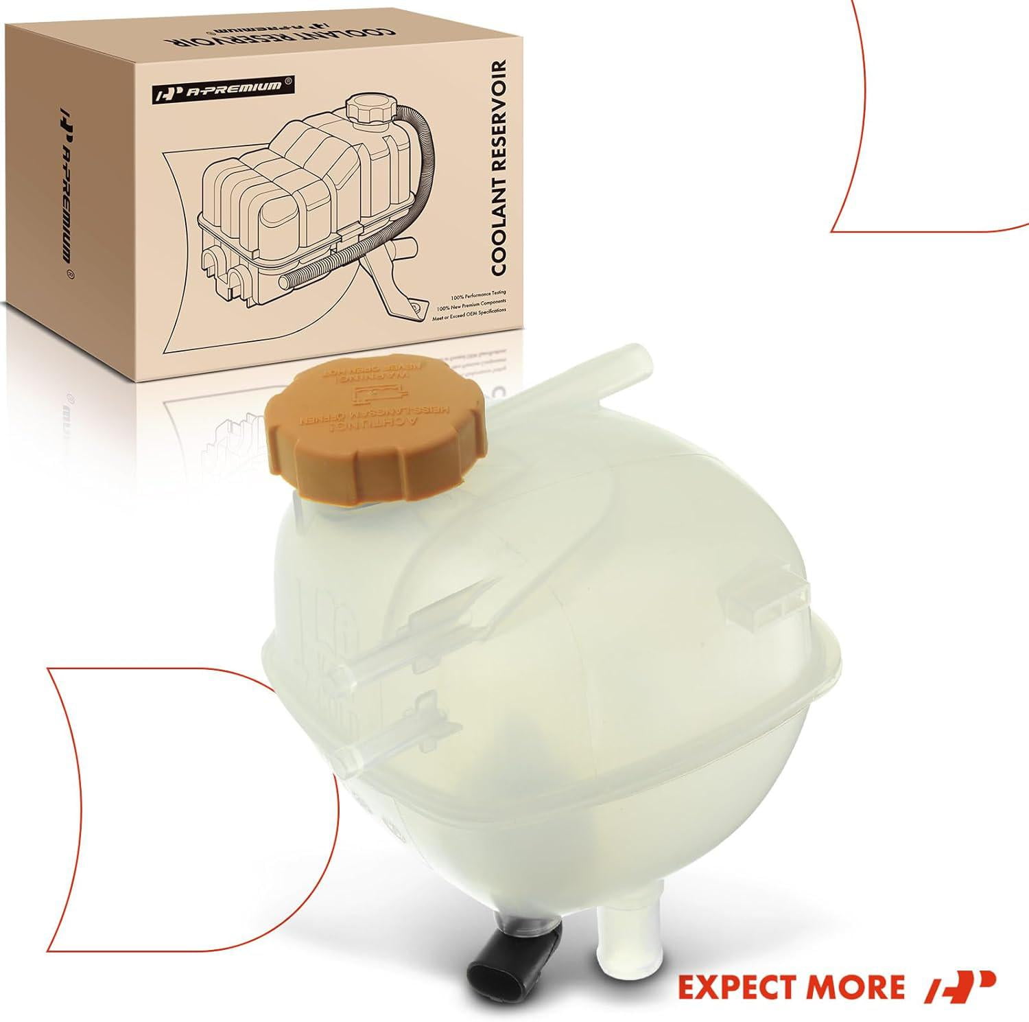 A-Premium Coolant Expansion Tank Compatible with Saab 9-3 2003-2011 9-3X 2010-2011 L4 2.0L Front