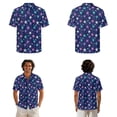 thumbnail image 2 of Xixirimido Celestial Vibrant Stars Print Hawaii Couple Matching Outfit Men's Hawaiian Shirt and Women's Summer Sleeveless Dress Soft Midi Beach Dresses Matchable Couple Outfits, XL, 2 of 7