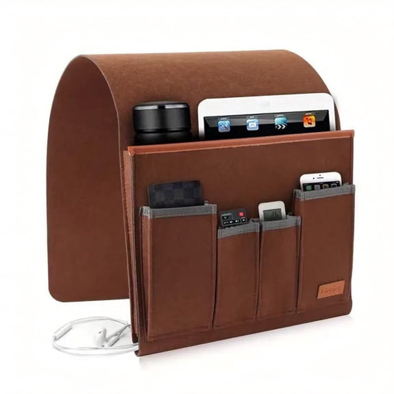 Felt Bedside Hanging Pocket Organizer Multi-Functional Storage Caddy for Sofa Couch Remote Control and Phone Holder Portable Felt Bag for Dorm Room